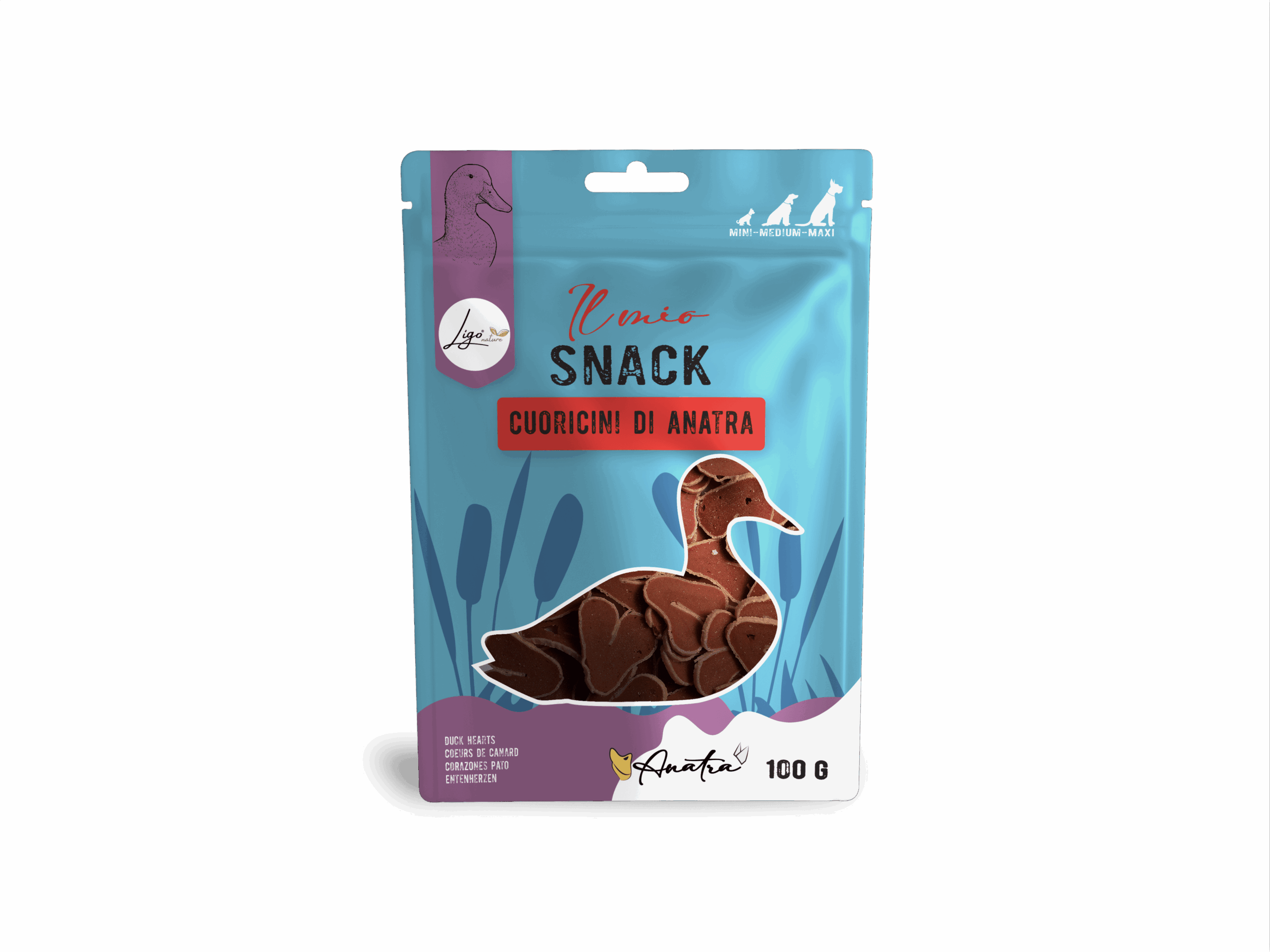 Il mio Snack SOFT Duck Hearts 100gr - Ligo Nature