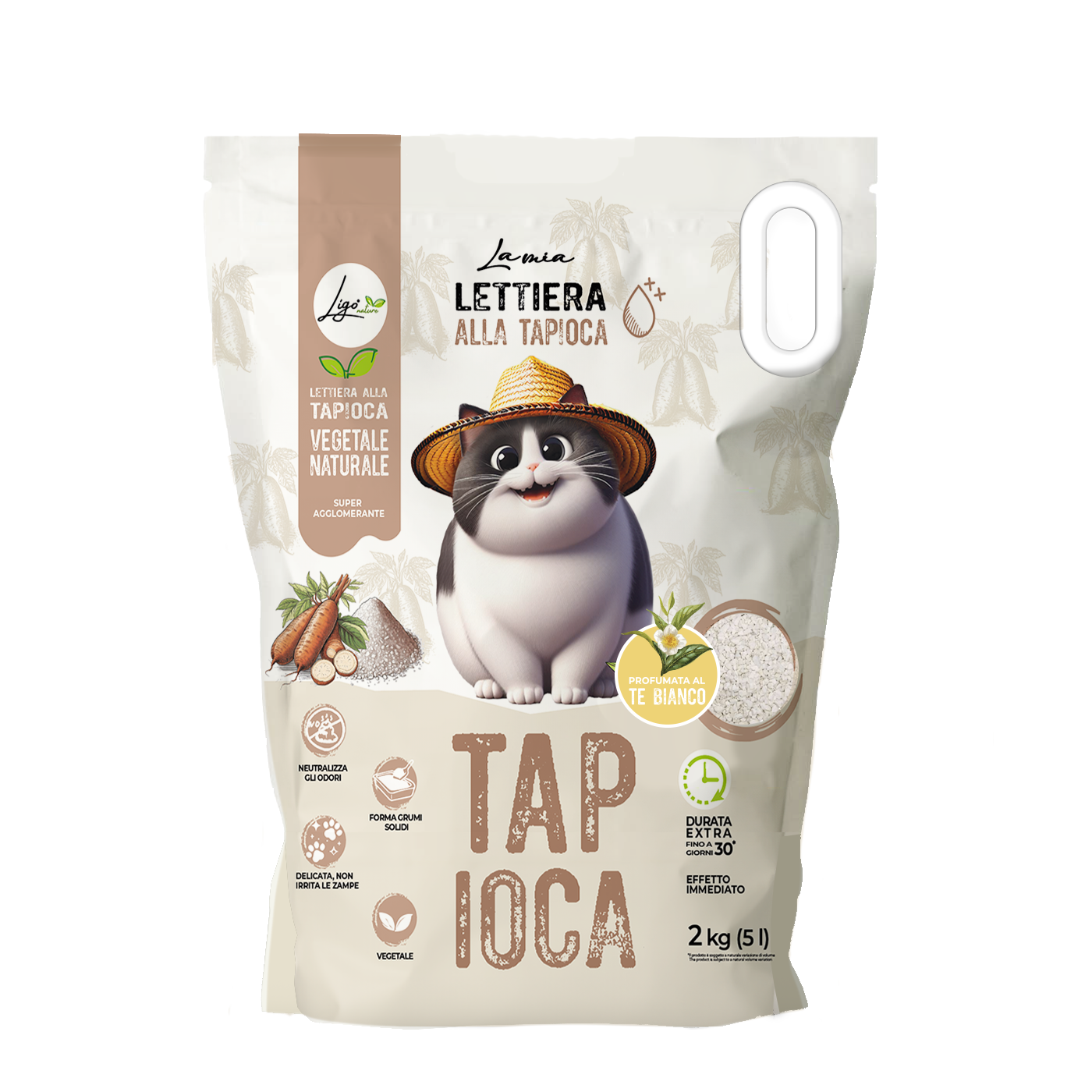 Tapioca White Tea 2KG 5L Litter - Ligo Nature